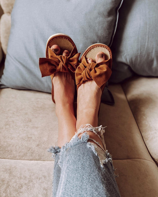 Brown Ribbon Slippers for women | Summer Vibes